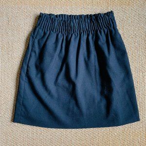 J.Crew Pull-On Elastic Waist “Sidewalk Skirt” in Black | Natural Wool | Size 2